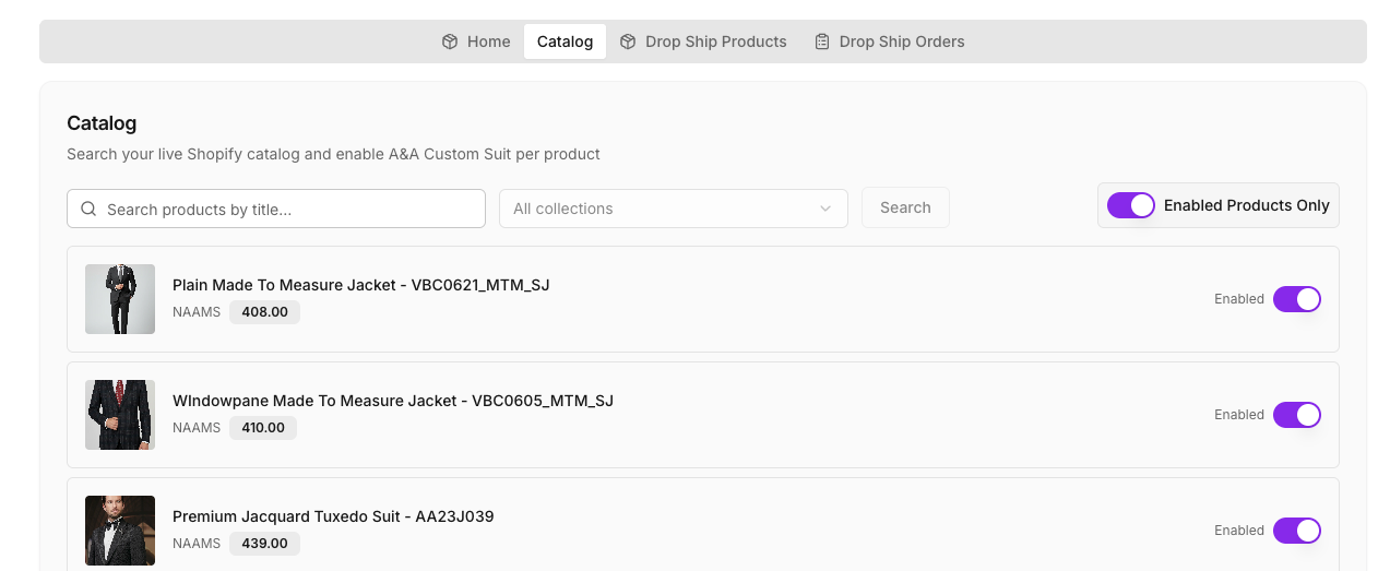 Enable Customization for Catalog