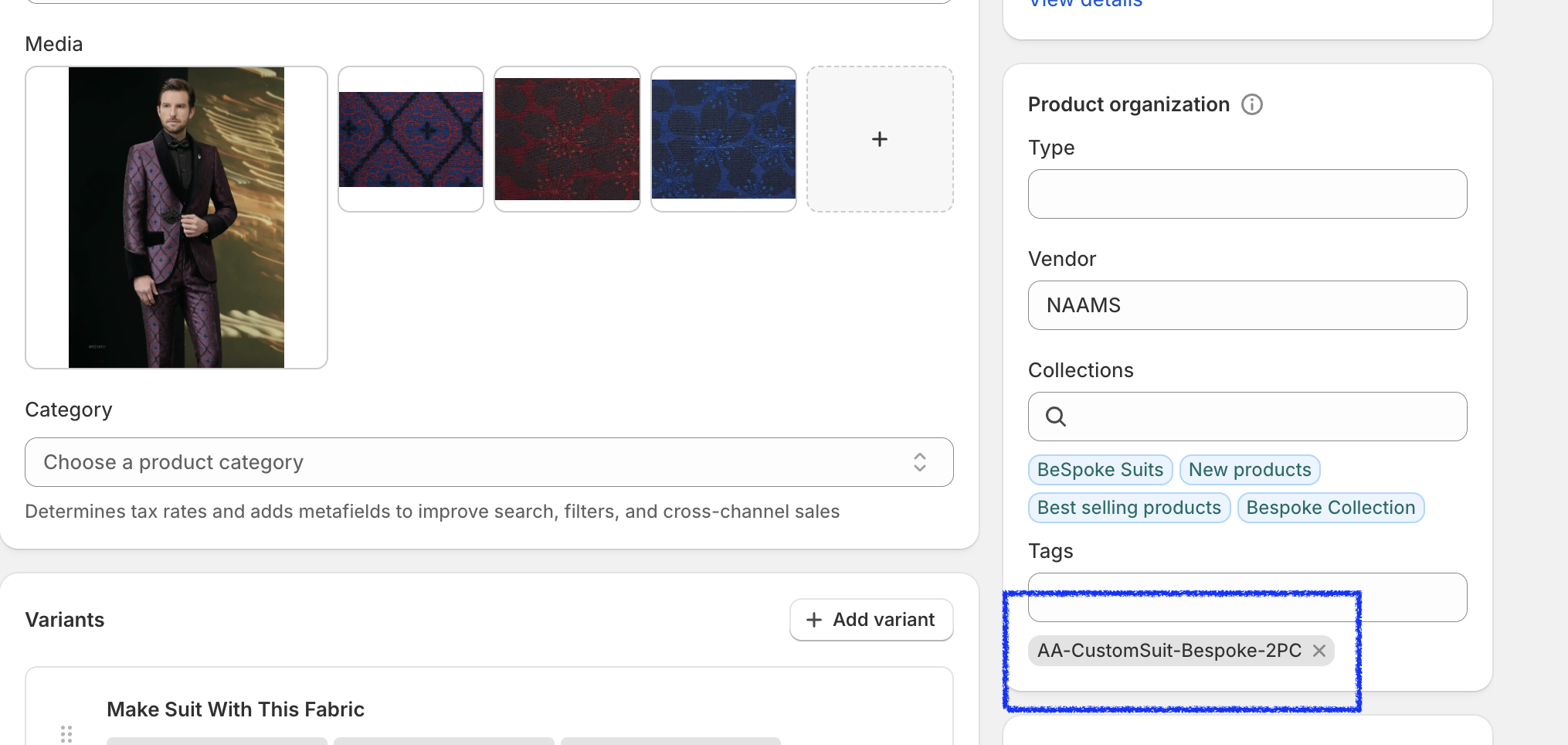 Add Tag for your product