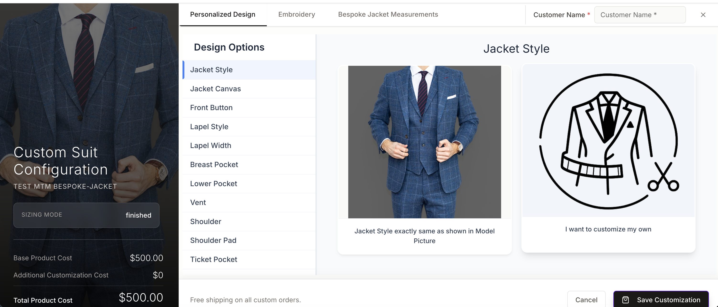 Bespoke Customization