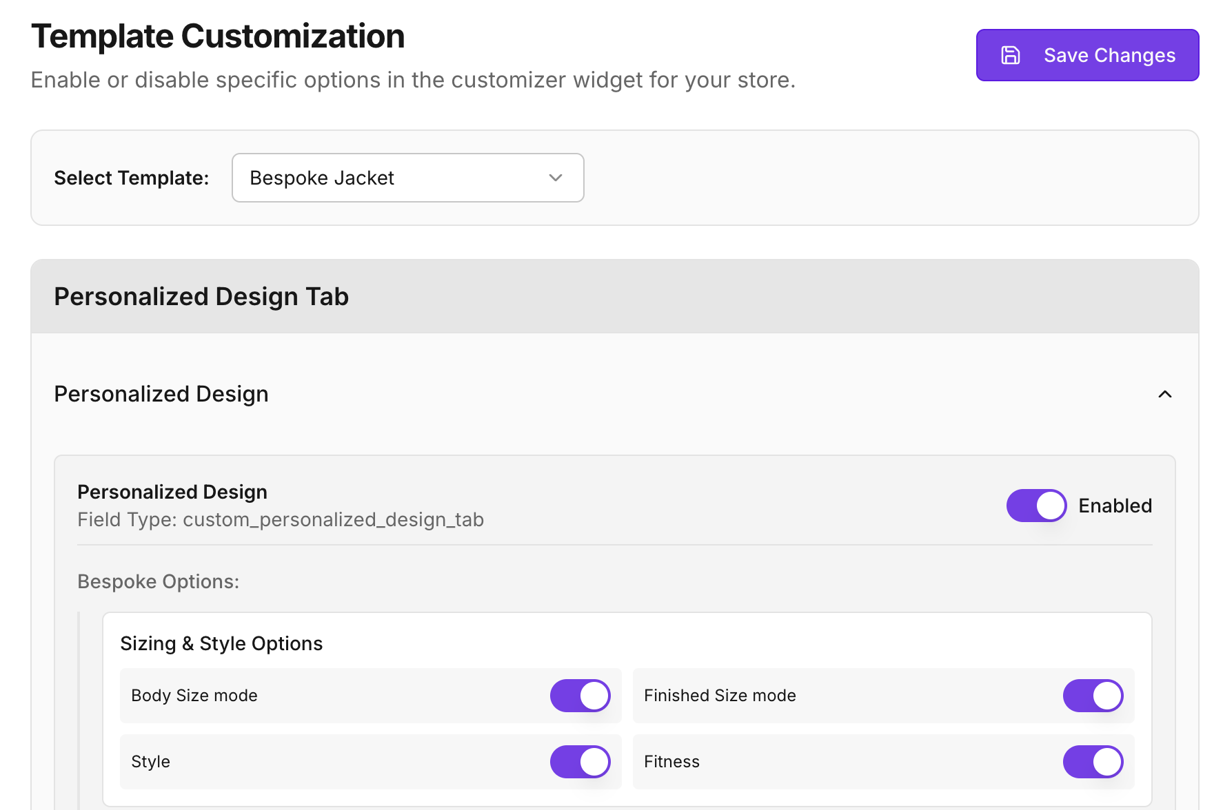 Template Customization